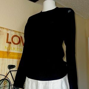 💎. Bcbg black long sleeve blouse sheer on the back and sleeves EUC